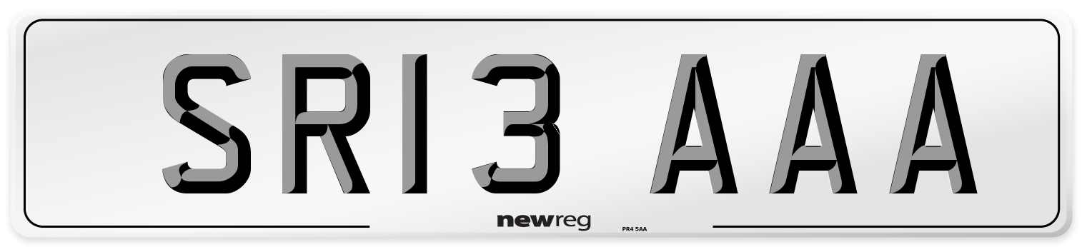 SR13 AAA Front Number Plate