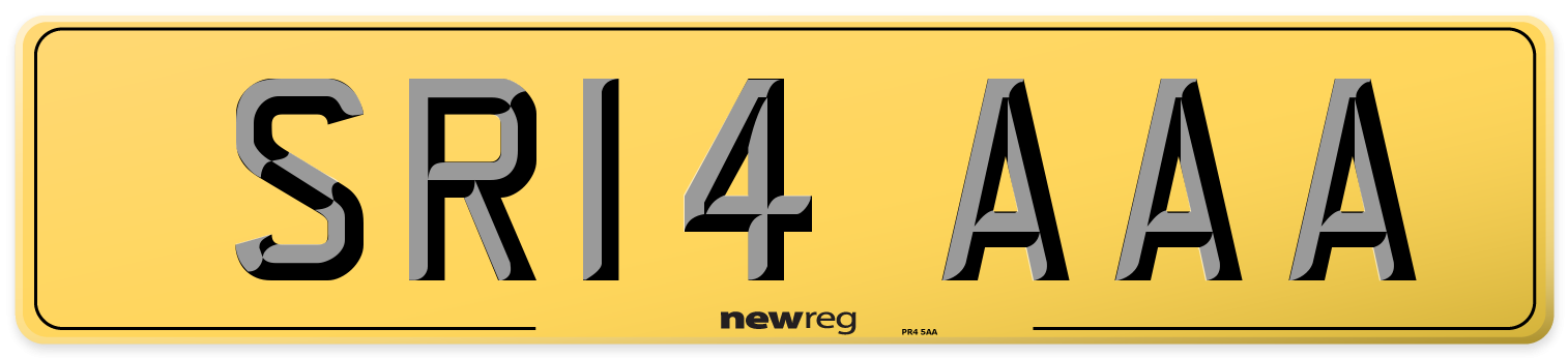 SR14 AAA Rear Number Plate