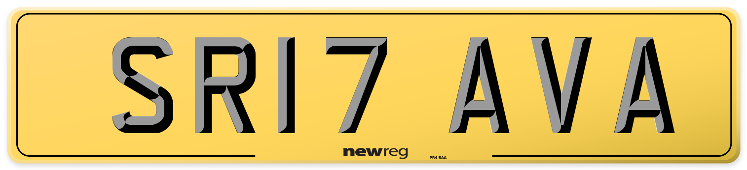 SR17 AVA Rear Number Plate