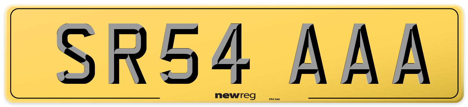 SR54 AAA Rear Number Plate