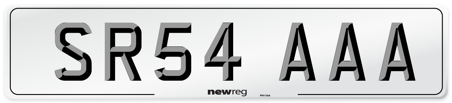 SR54 AAA Front Number Plate