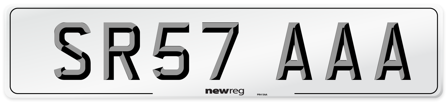 SR57 AAA Front Number Plate
