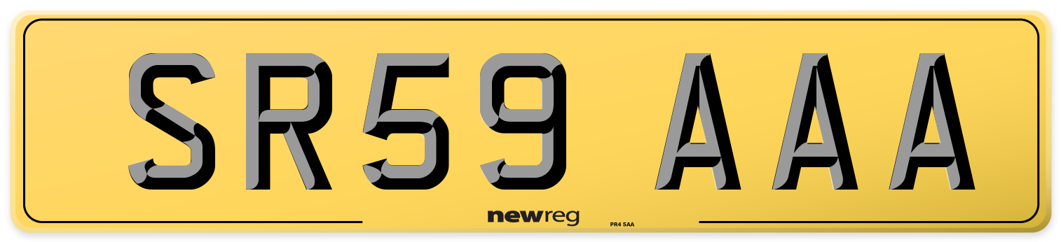 SR59 AAA Rear Number Plate