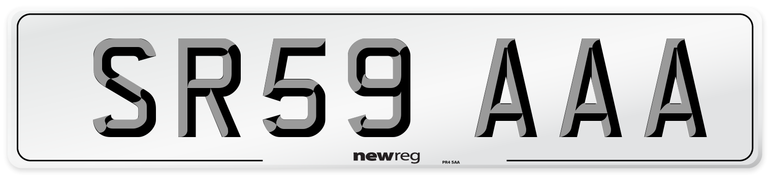 SR59 AAA Front Number Plate
