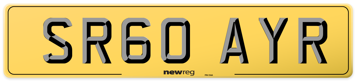 SR60 AYR Rear Number Plate