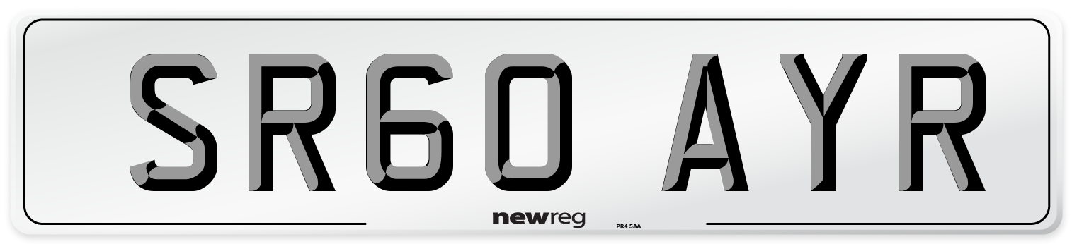 SR60 AYR Front Number Plate