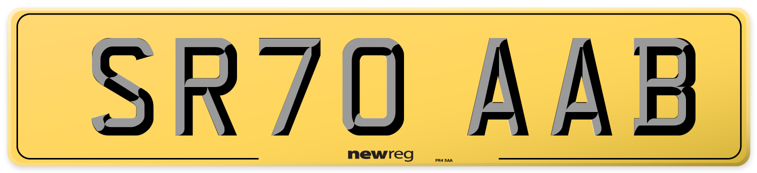 SR70 AAB Rear Number Plate
