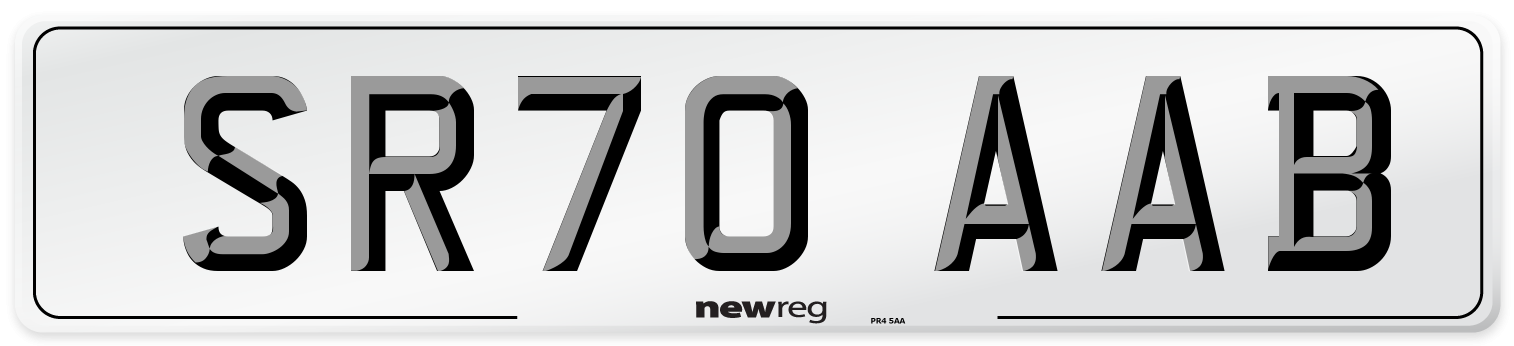 SR70 AAB Front Number Plate