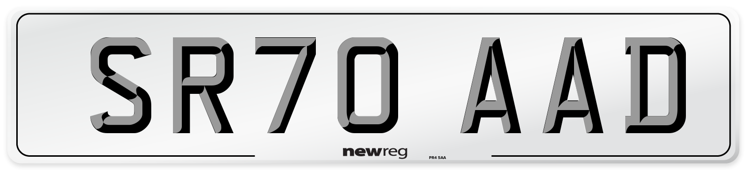 SR70 AAD Front Number Plate