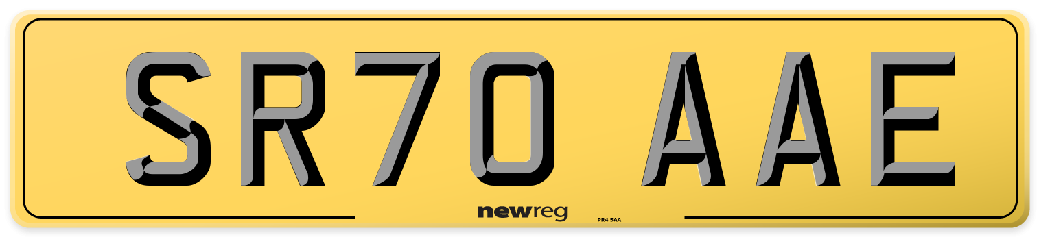 SR70 AAE Rear Number Plate