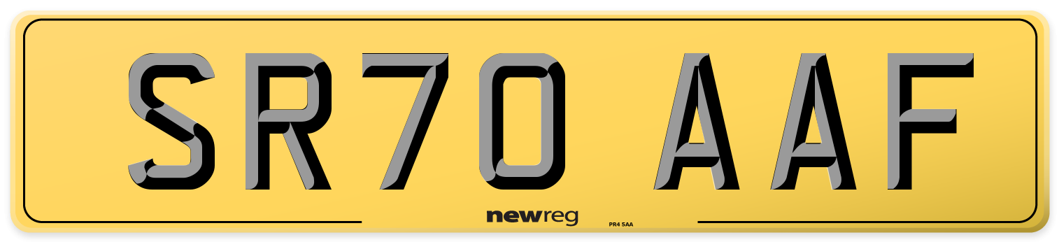 SR70 AAF Rear Number Plate