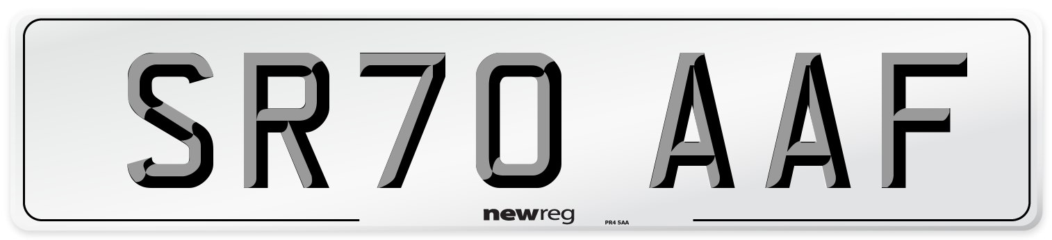 SR70 AAF Front Number Plate
