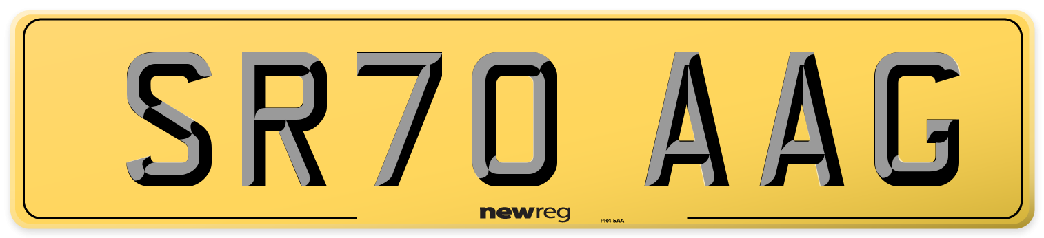 SR70 AAG Rear Number Plate
