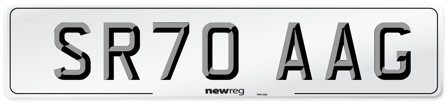 SR70 AAG Front Number Plate