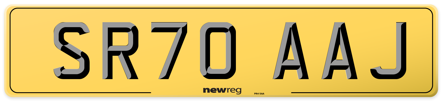 SR70 AAJ Rear Number Plate