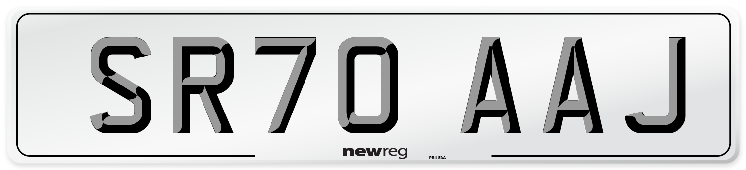 SR70 AAJ Front Number Plate
