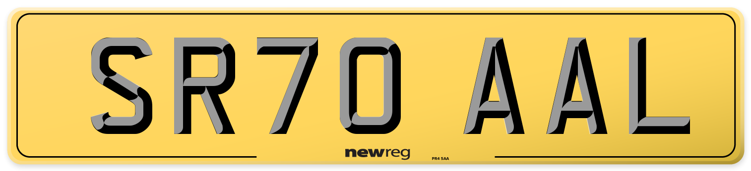 SR70 AAL Rear Number Plate