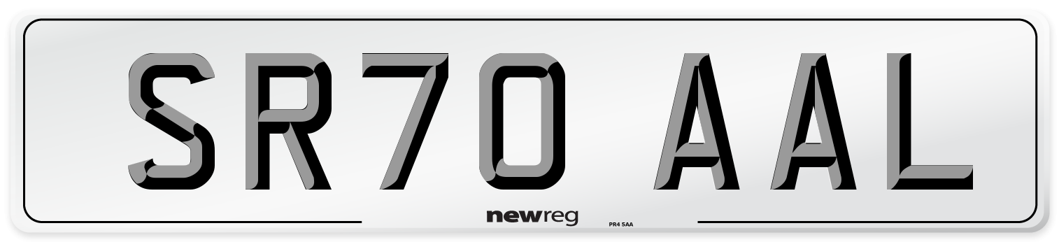 SR70 AAL Front Number Plate