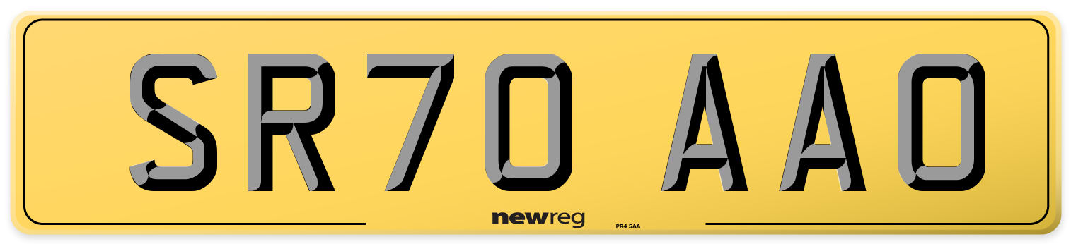SR70 AAO Rear Number Plate