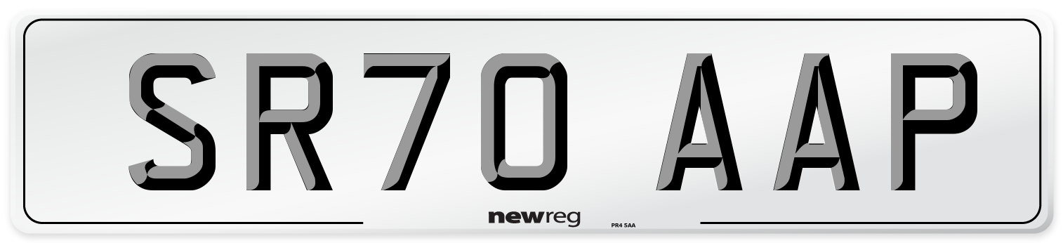 SR70 AAP Front Number Plate