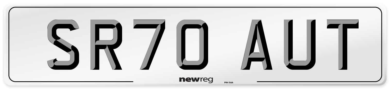 SR70 AUT Front Number Plate