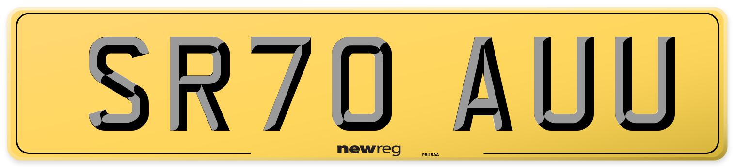 SR70 AUU Rear Number Plate