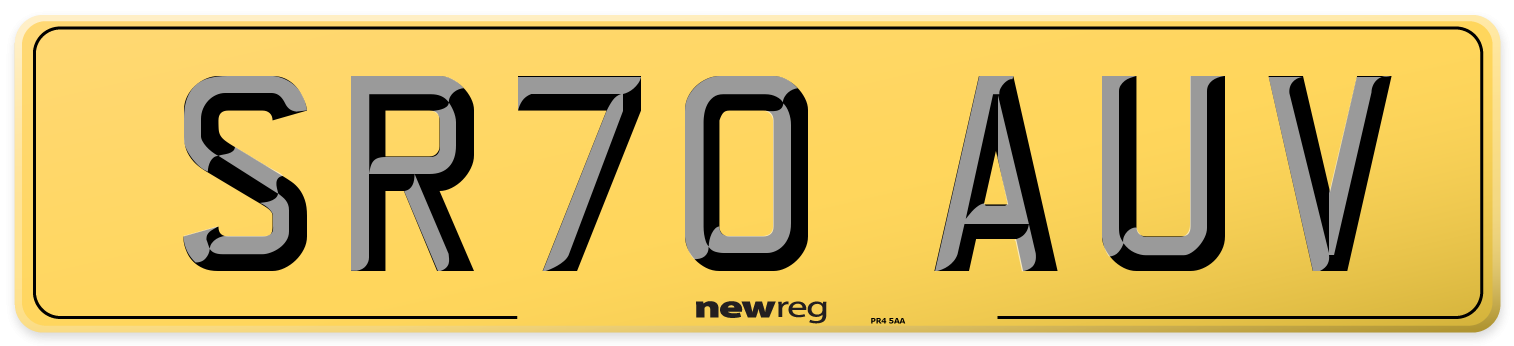 SR70 AUV Rear Number Plate