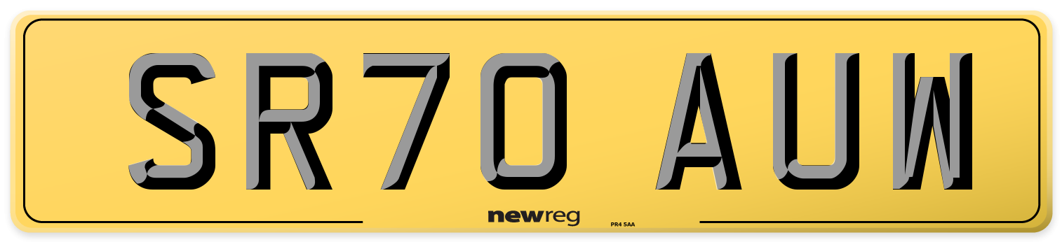 SR70 AUW Rear Number Plate