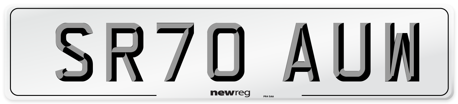SR70 AUW Front Number Plate