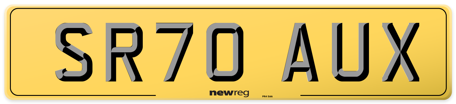 SR70 AUX Rear Number Plate
