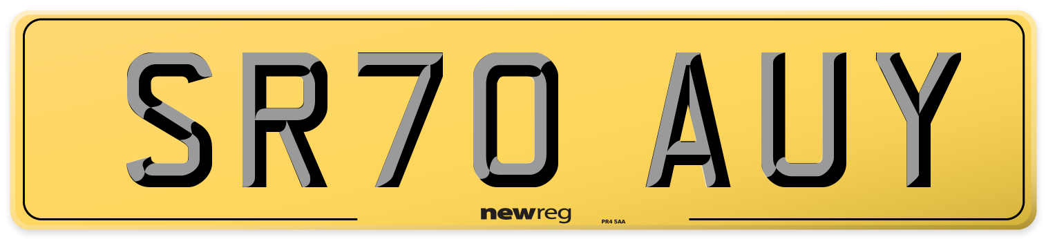SR70 AUY Rear Number Plate