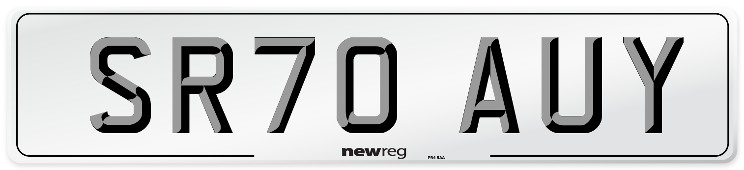 SR70 AUY Front Number Plate