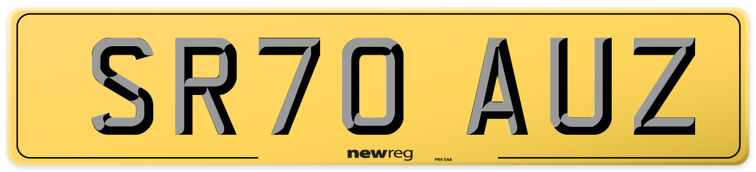SR70 AUZ Rear Number Plate