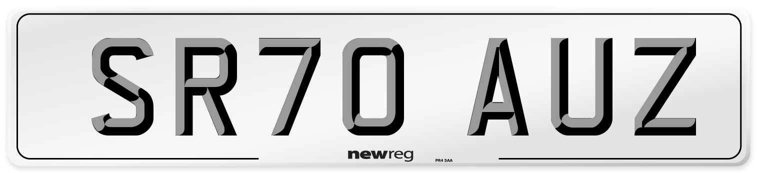 SR70 AUZ Front Number Plate