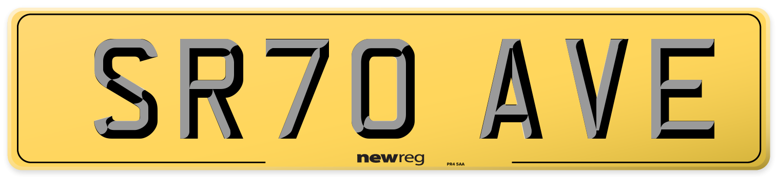 SR70 AVE Rear Number Plate
