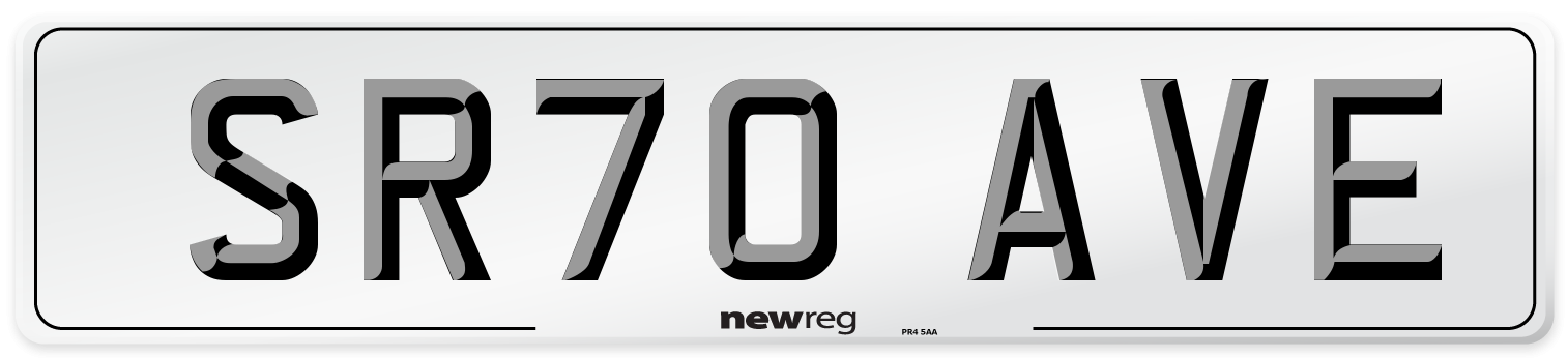 SR70 AVE Front Number Plate