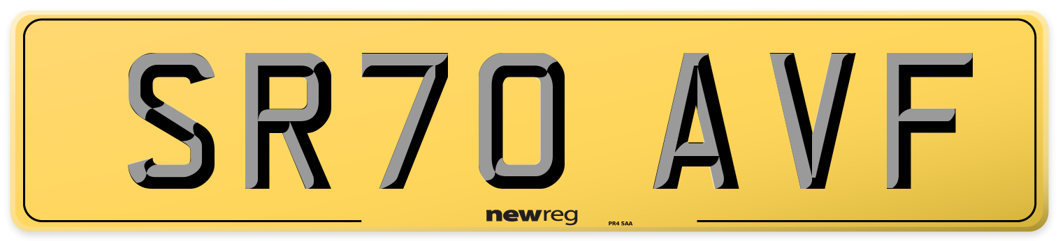 SR70 AVF Rear Number Plate