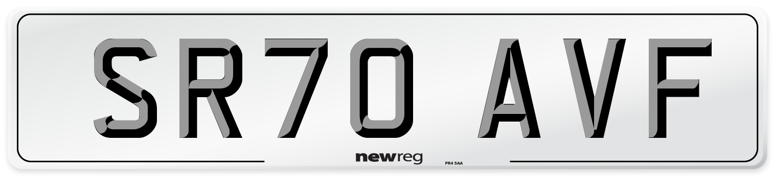 SR70 AVF Front Number Plate