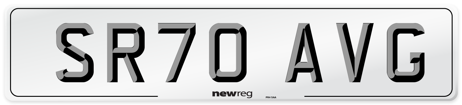 SR70 AVG Front Number Plate