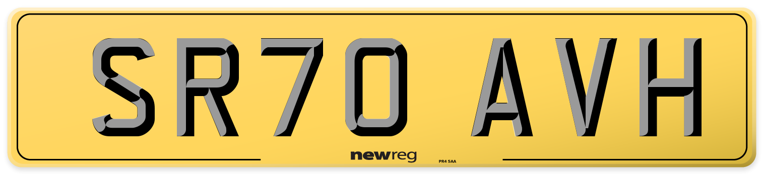 SR70 AVH Rear Number Plate
