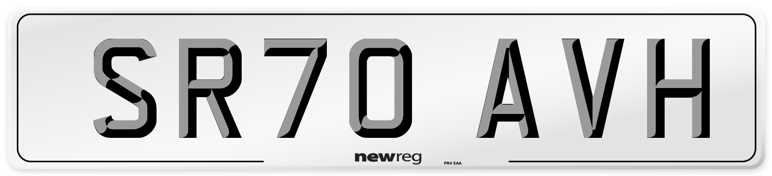 SR70 AVH Front Number Plate