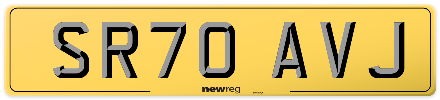 SR70 AVJ Rear Number Plate