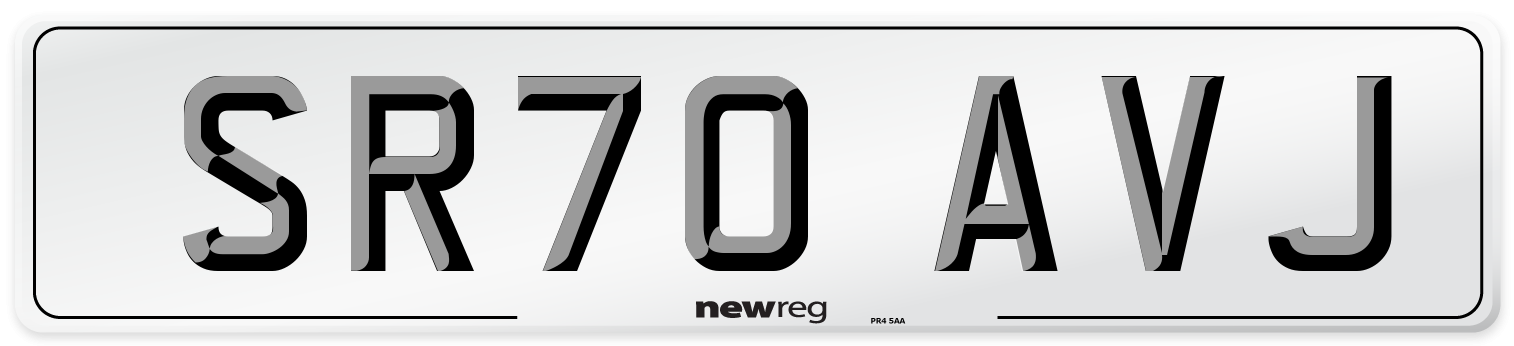 SR70 AVJ Front Number Plate