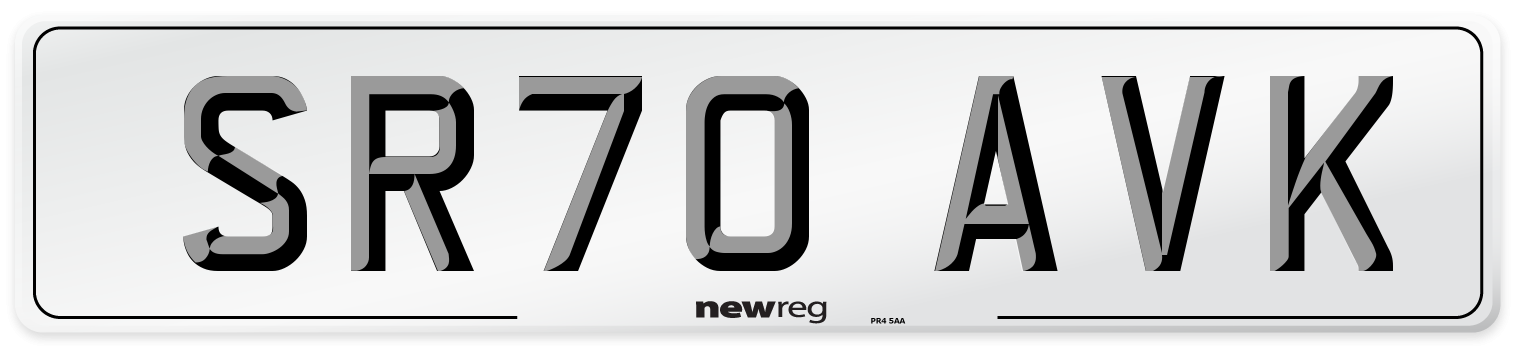SR70 AVK Front Number Plate