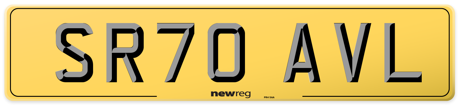 SR70 AVL Rear Number Plate