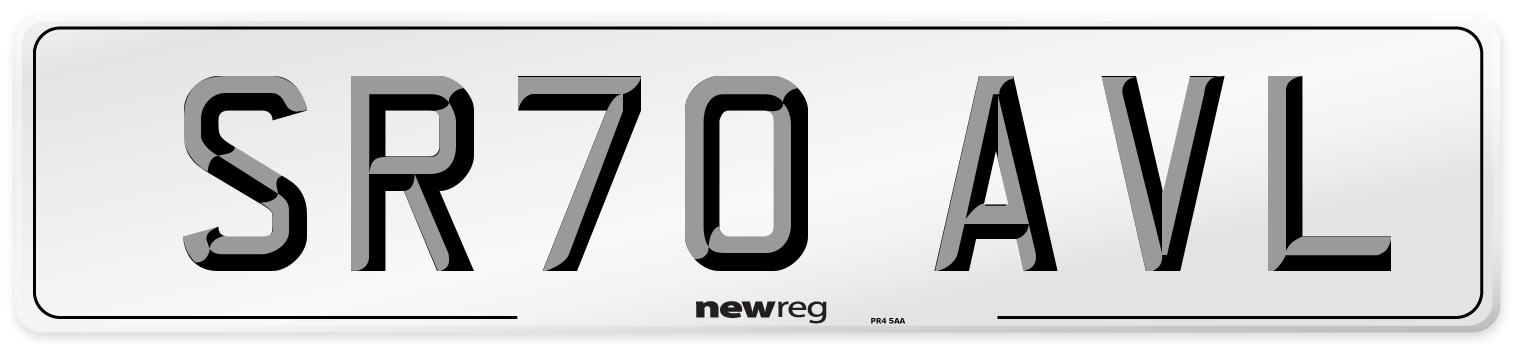 SR70 AVL Front Number Plate