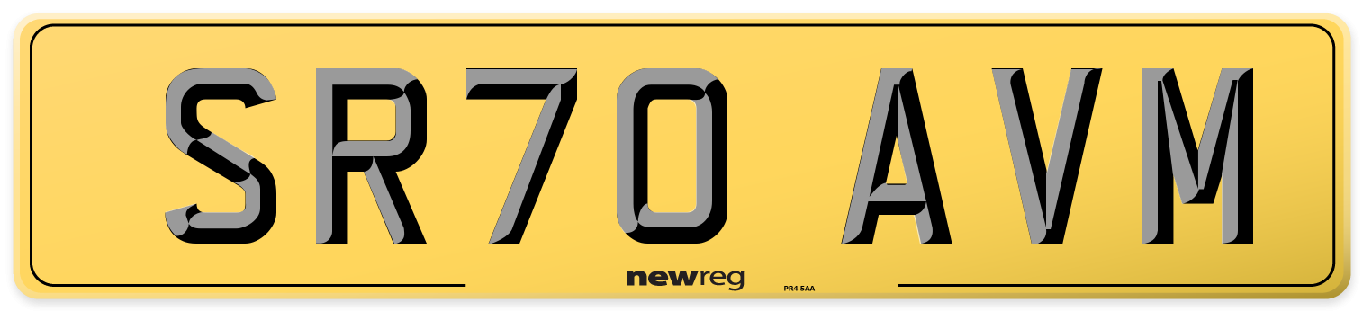 SR70 AVM Rear Number Plate