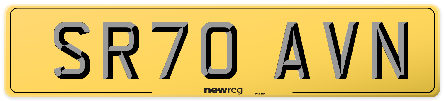 SR70 AVN Rear Number Plate