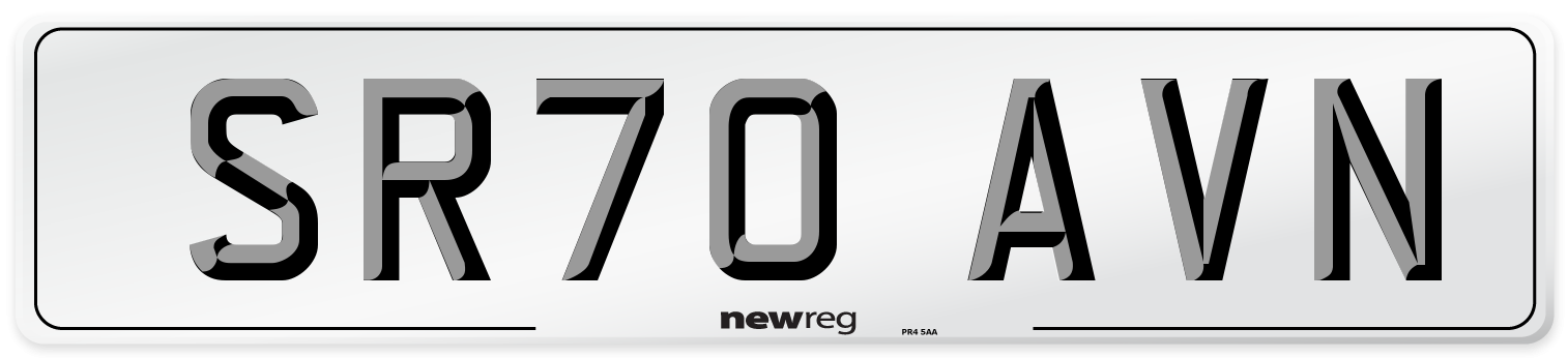 SR70 AVN Front Number Plate