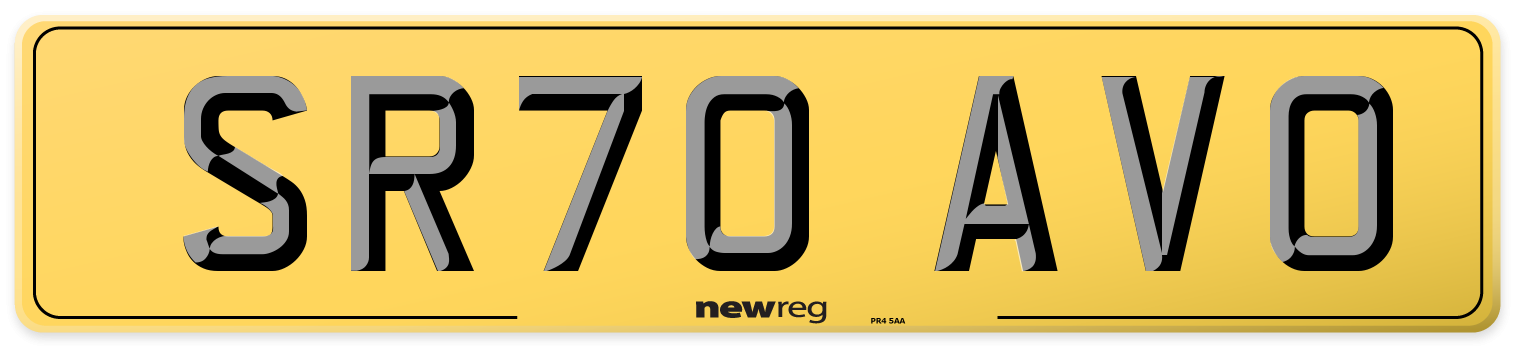SR70 AVO Rear Number Plate